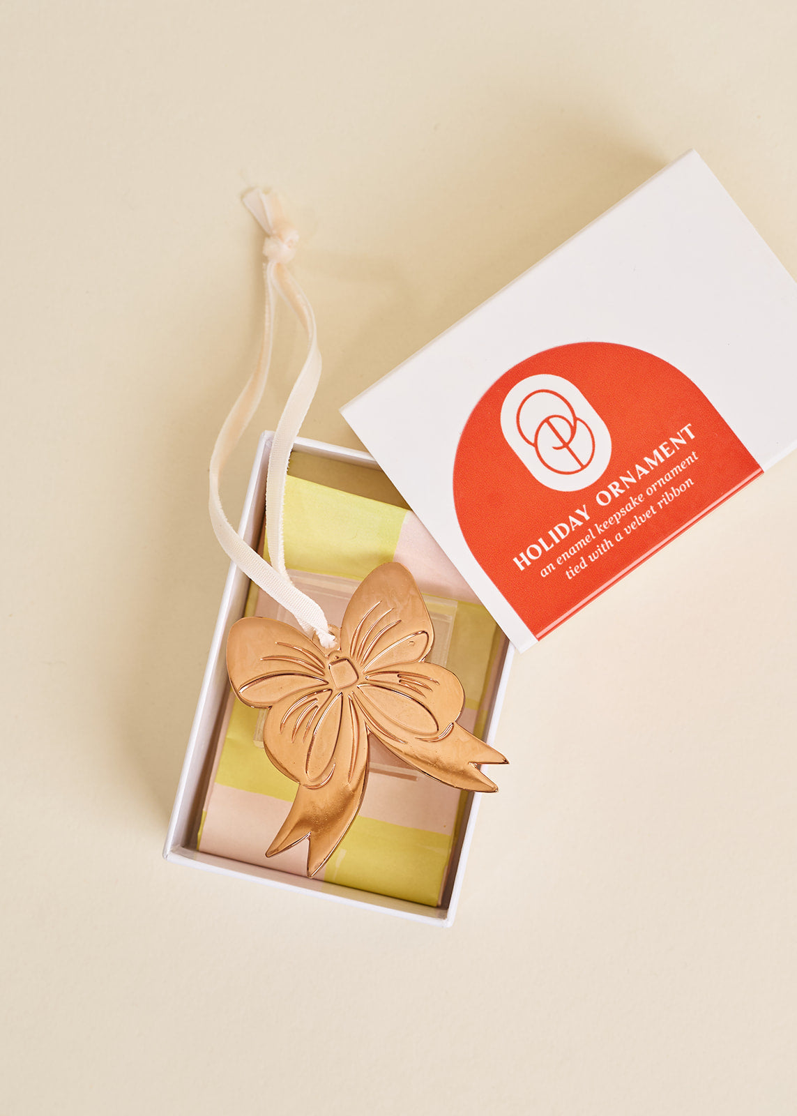 Festive Bow Die Struck Metal Christmas Tree Ornament