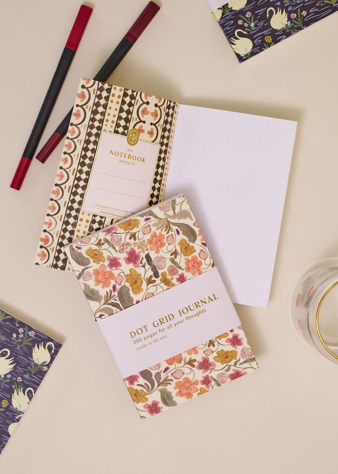 Autumn Floral Perfect Bound Dot Grid Journal