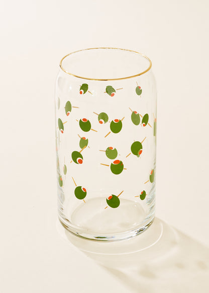 Olive You 16 Oz Soda Can Glass