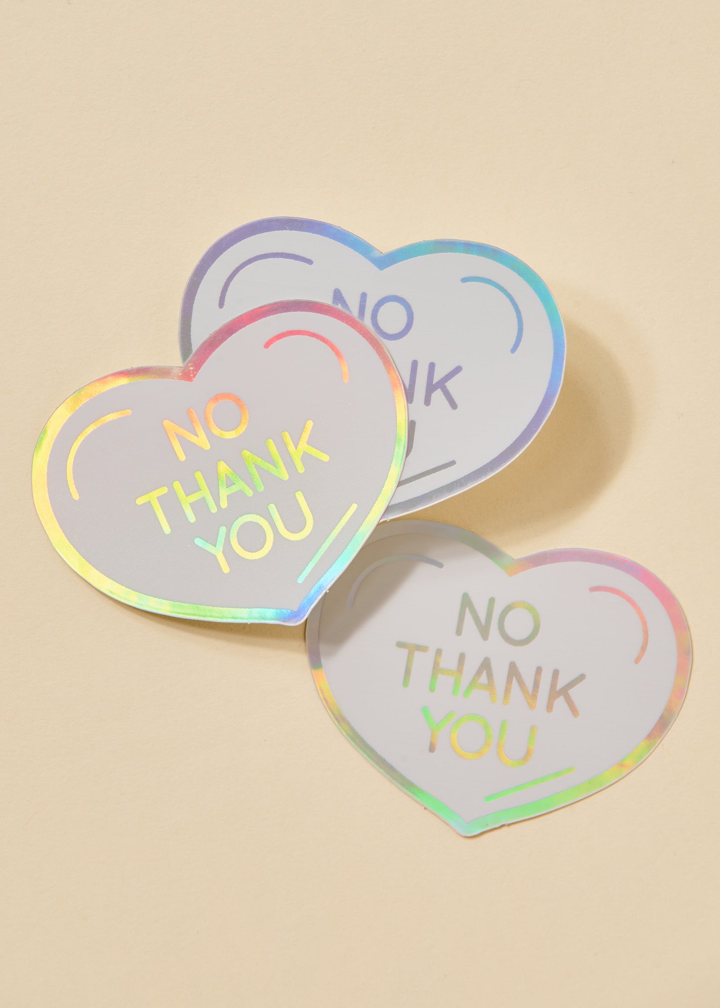 No Thank You Holographic Sticker