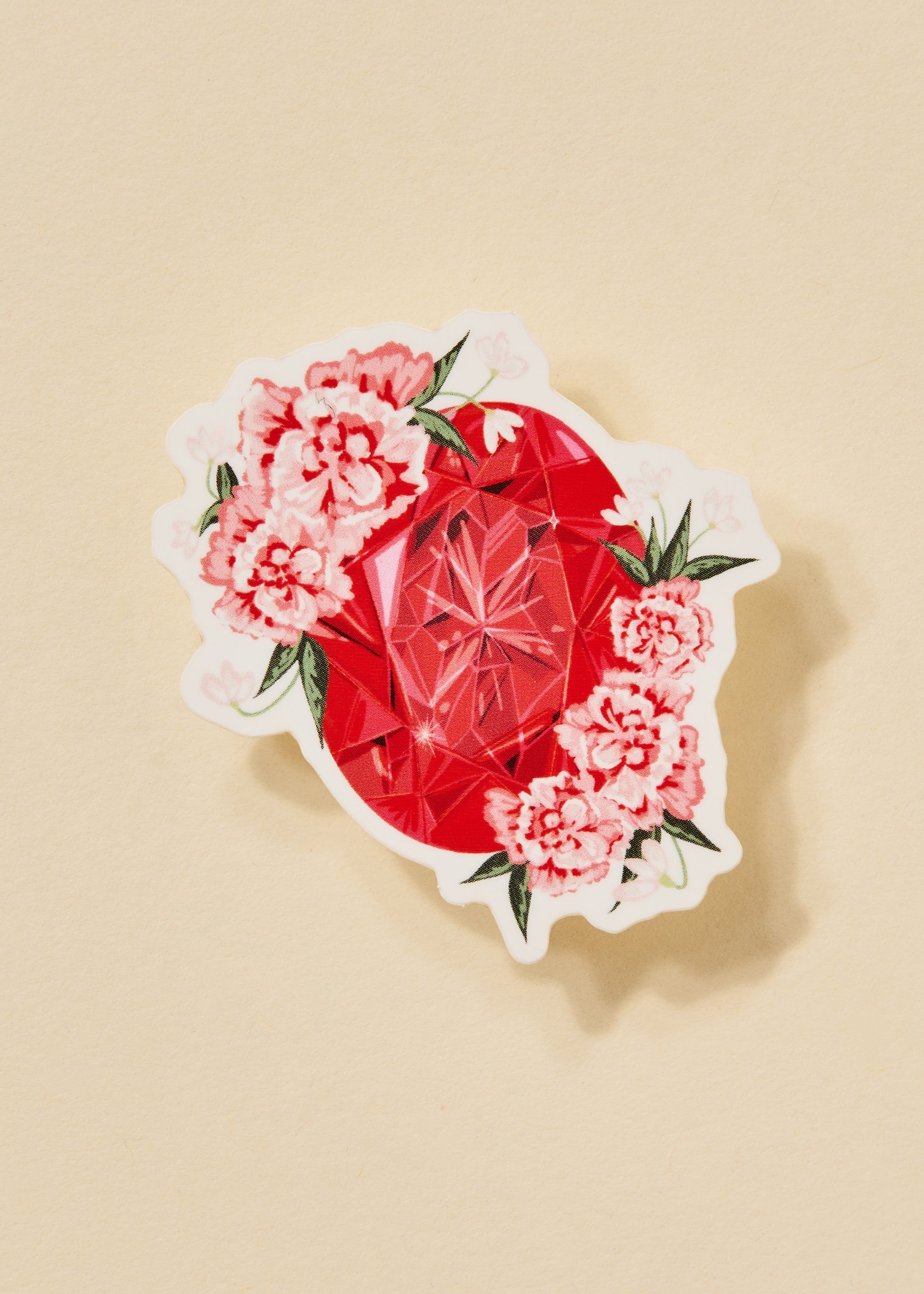 Garnet Floral Gemstone Sticker