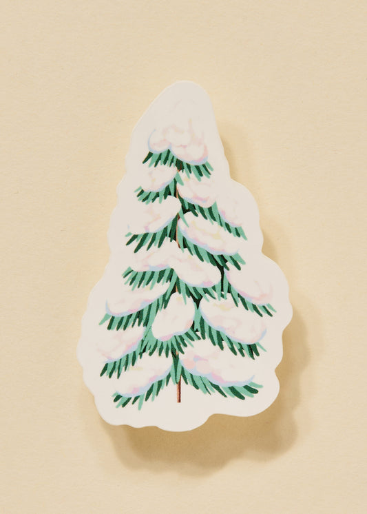 Snowy Evergreen Tree Sticker