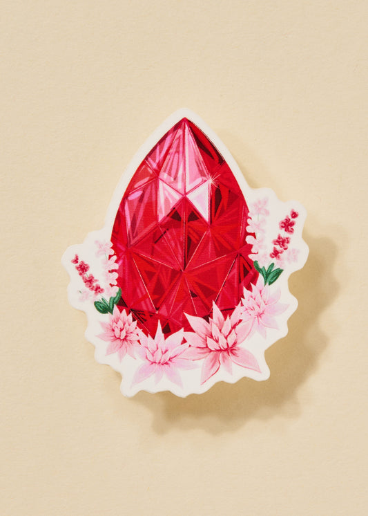 Ruby Floral Gemstone Sticker