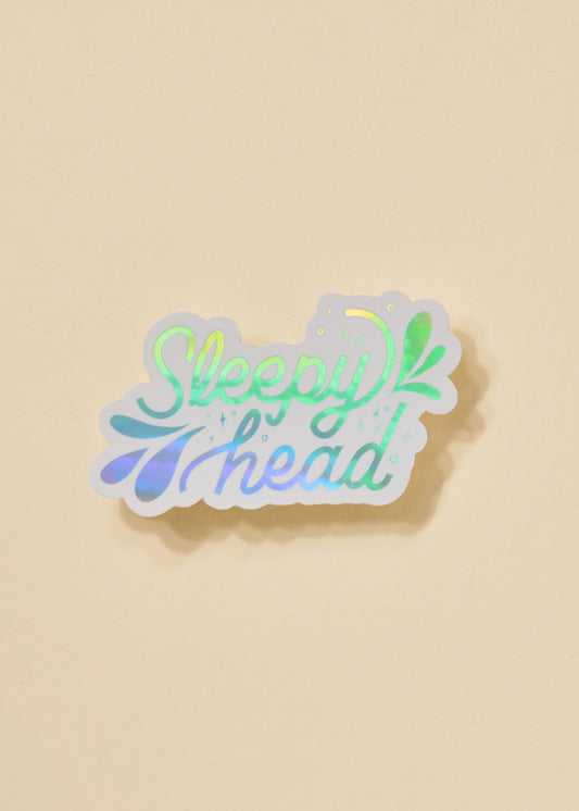 Sleepy Head Holographic Sticker