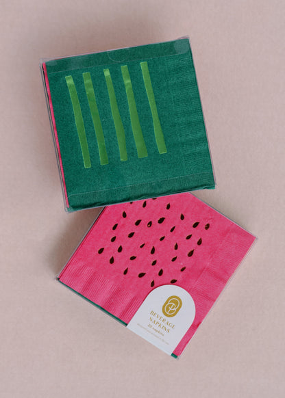 Watermelon Cocktail Paper Beverage Napkins - Set of 20