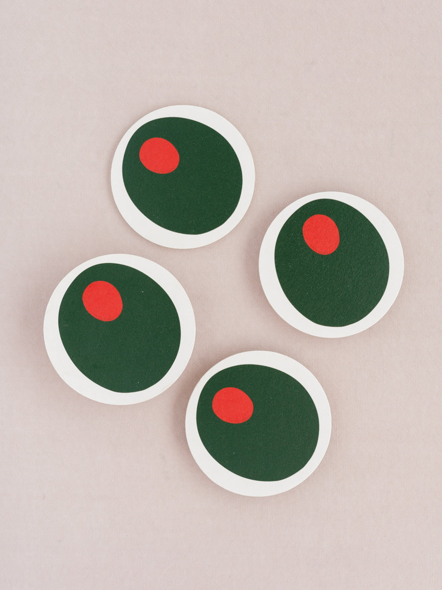 Pimento Olive Coasters | Set of Four