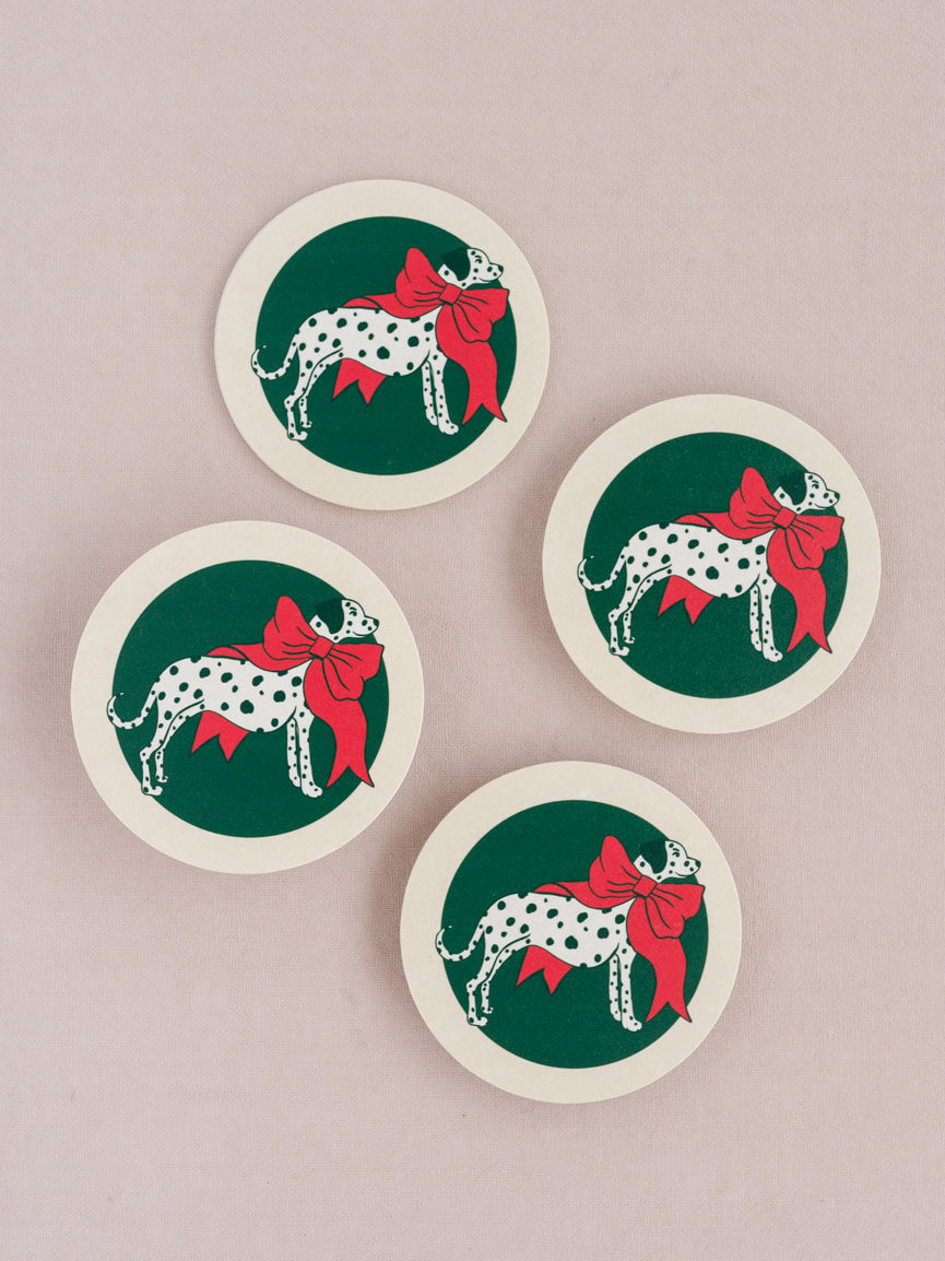 Dalmatian with a Bow Coasters | Set of 4