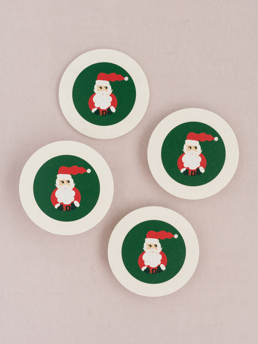 Santa Illustrated Coasters | Set of 4
