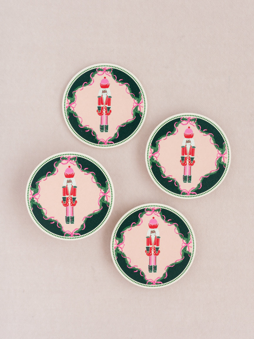 Pink Nutcracker Coasters | Set of 4