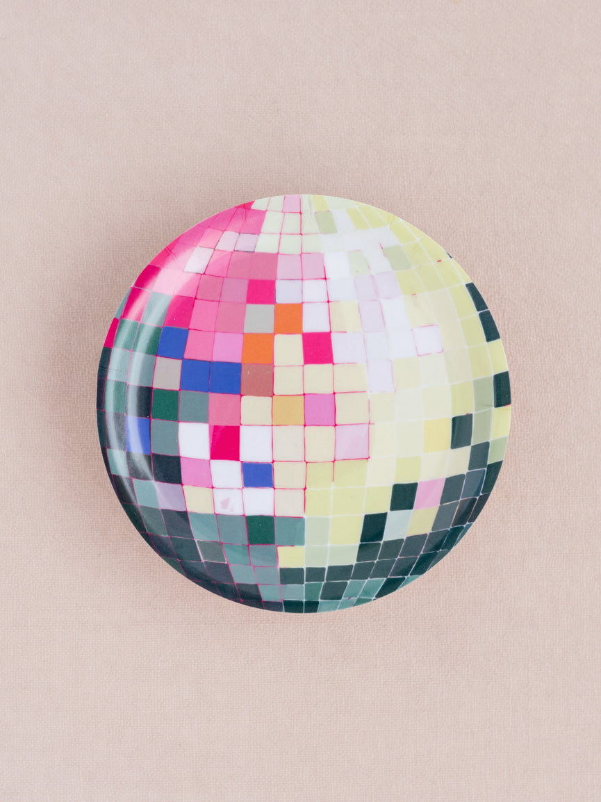 Pink and Green Disco Ball Catchall Trinket Dish
