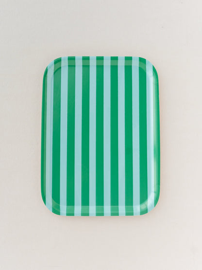 SECONDS Striped Bent Birch/Melamine Serving Tray Platter