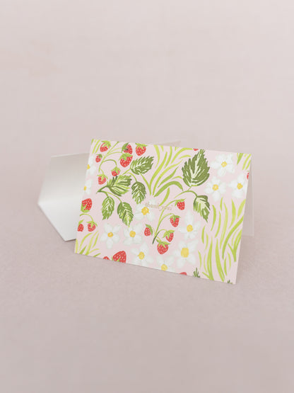 Strawberry Fields Foil Pressed 4 Bar Folded Thank You Note - Single Card