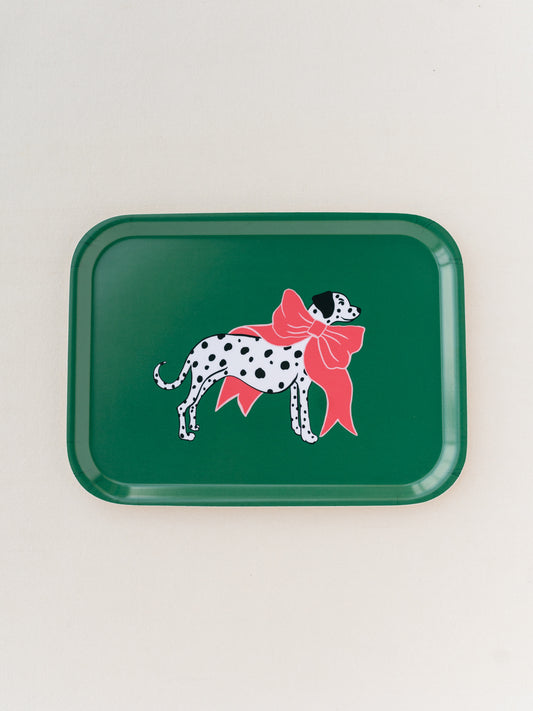 Dalmatian with Bow Bent Birch/Melamine Serving Tray Platter