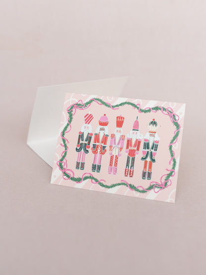 Pink Nutcracker Holiday A2 Folded Greeting Card - Set of 8