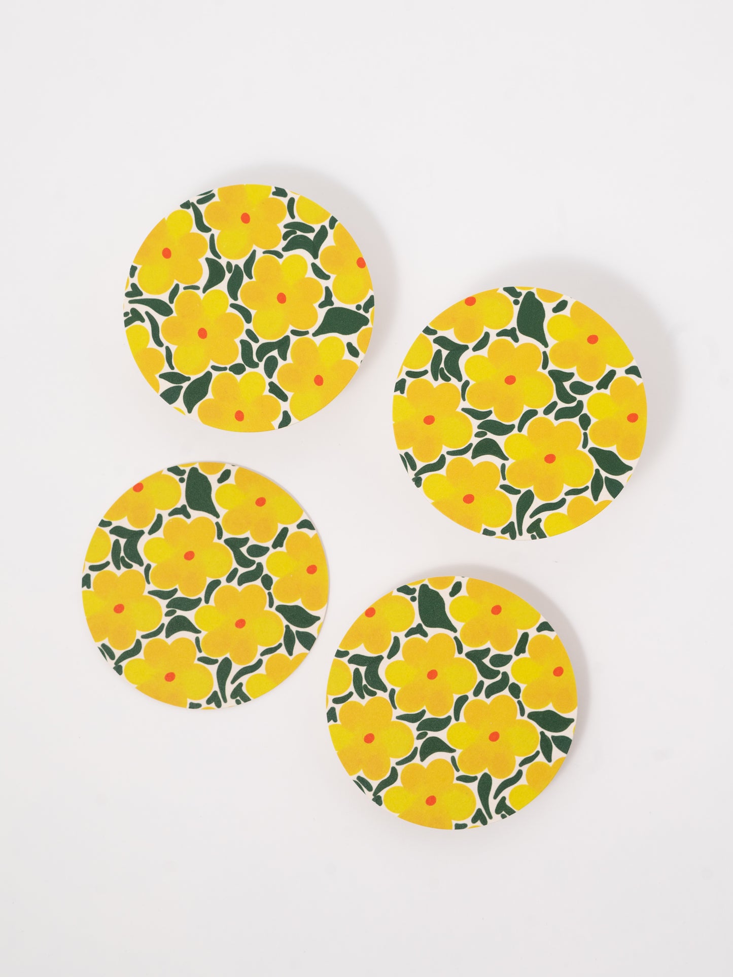 Sunshine Daffodil Reusable Coaster - Set of Four