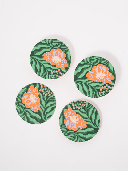 Glitch Floral Coasters - Set of Four