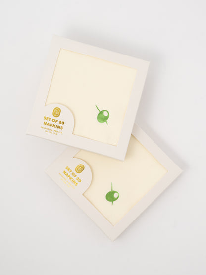 Olive cocktail napkins