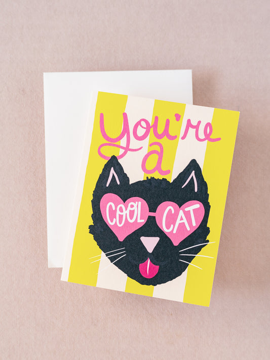 Cool Cat A2 Folded Greeting Card - Single