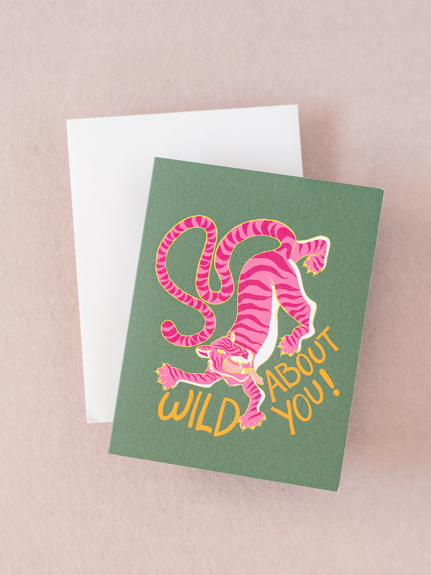 Wild About You A2 Folded Greeting Card - Single