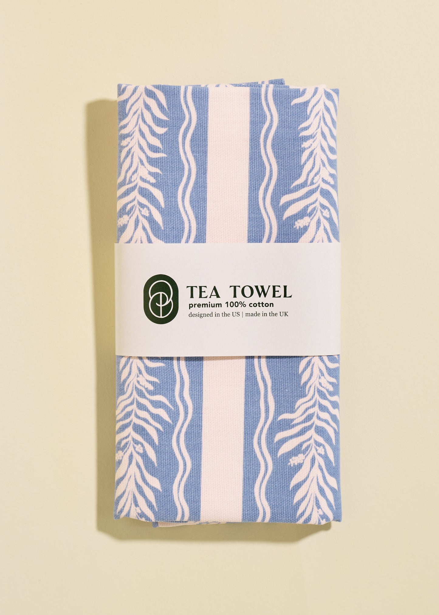 Blue Vine Stripe Tea Towel