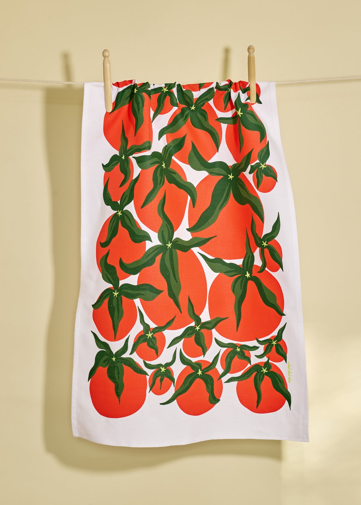 Pomodoro Tomato Red Illustration Tea Towel