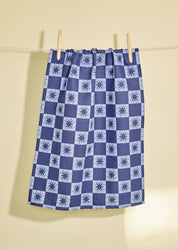 Blue Star Checked Pattern Tea Towel