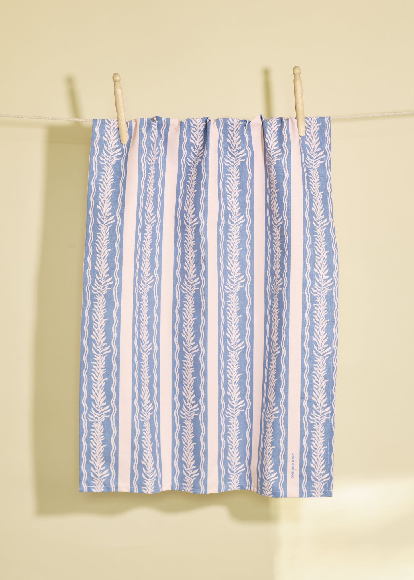 Blue Vine Stripe Tea Towel