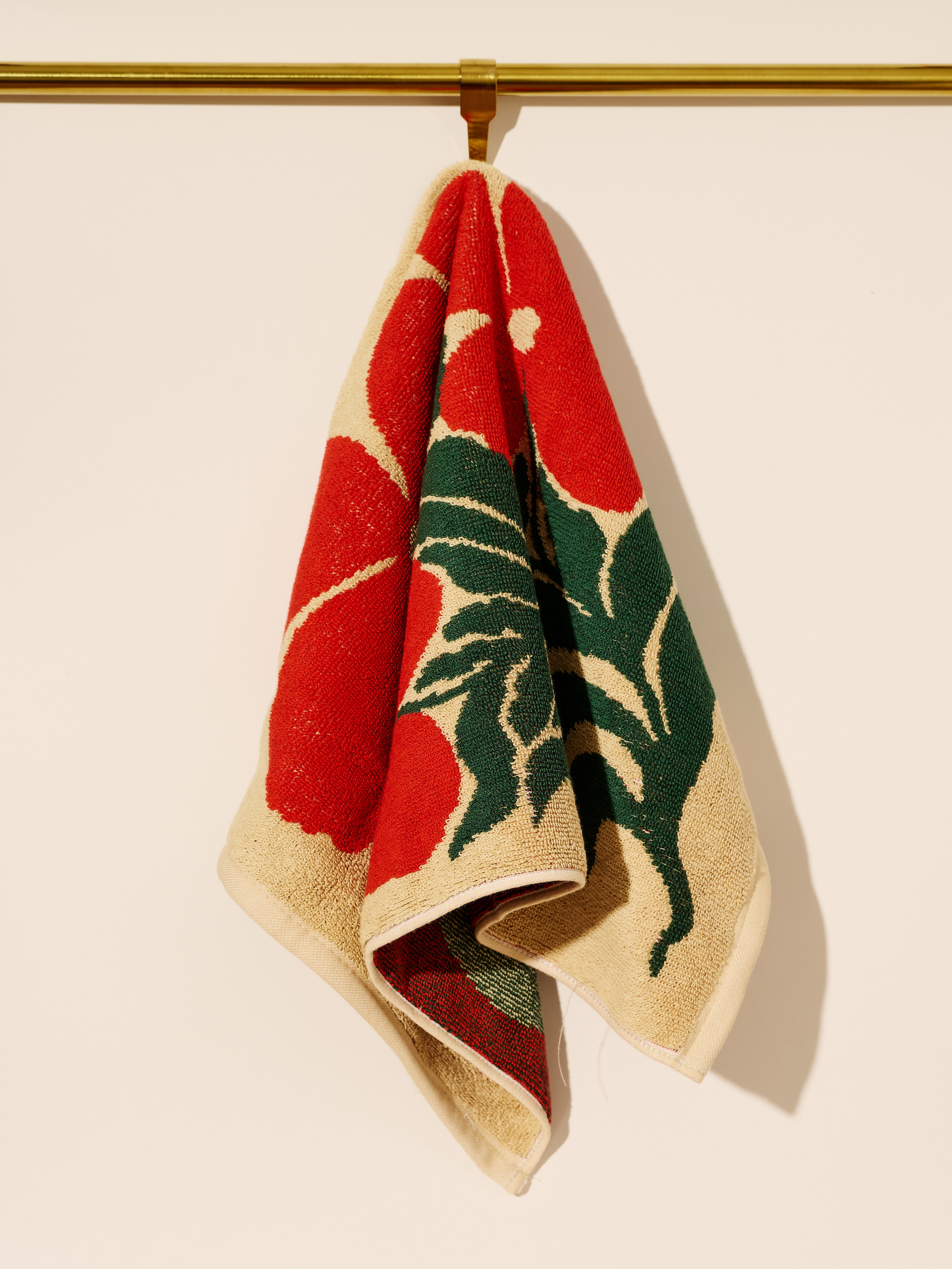 Orange Flower Terry Cloth Towel