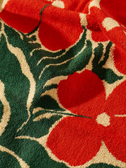 Orange Flower Terry Cloth Towel