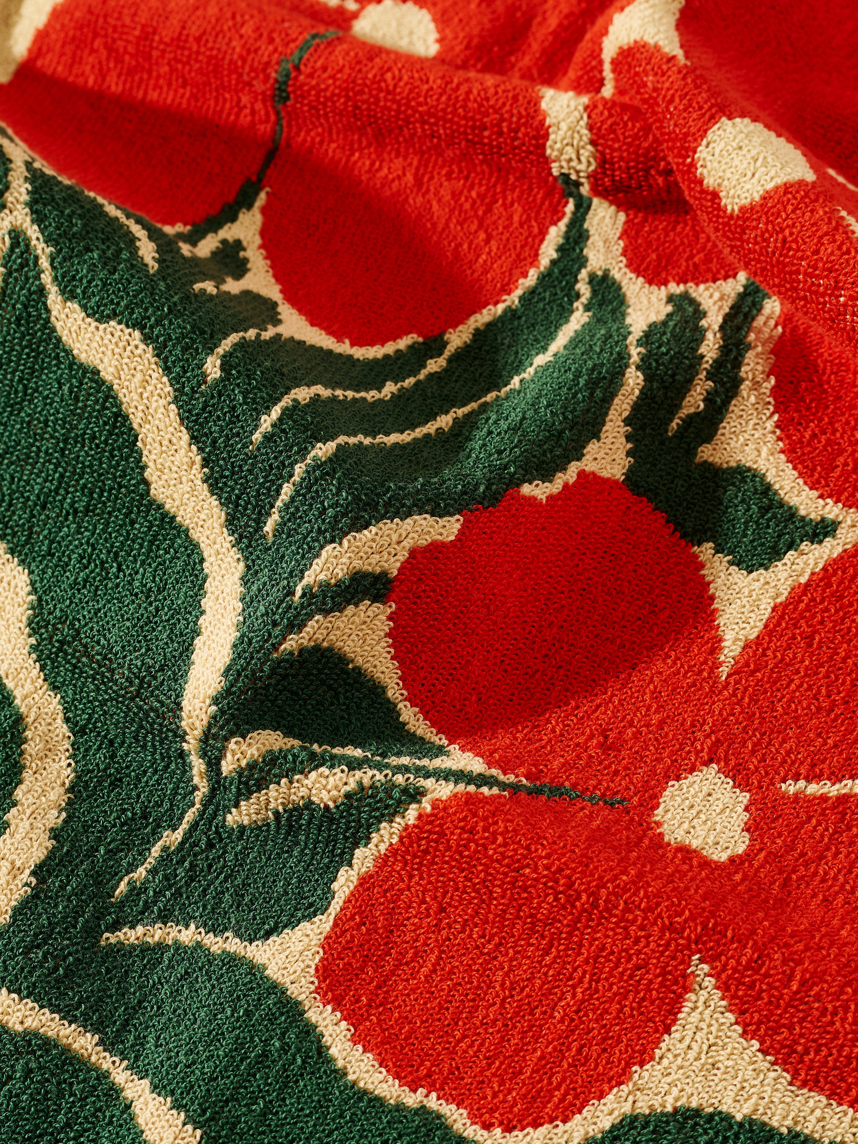 Orange Flower Terry Cloth Towel