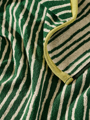 Grass and Cream Stripes Terry Cloth Towel