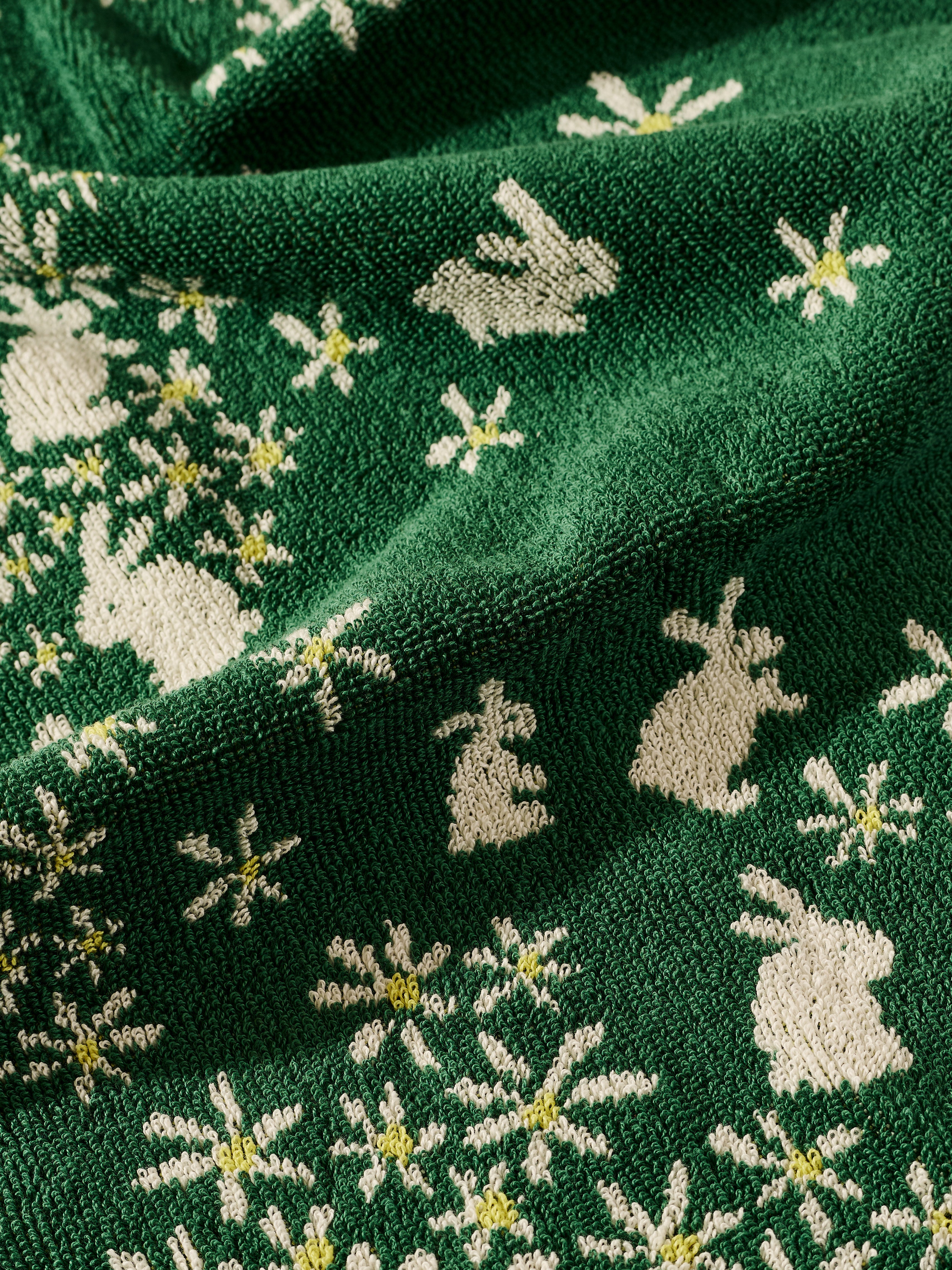 Bunnies and Daisy Field Terry Cloth Towel