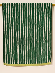 Grass and Cream Stripes Terry Cloth Towel