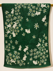 Bunnies and Daisy Field Terry Cloth Towel