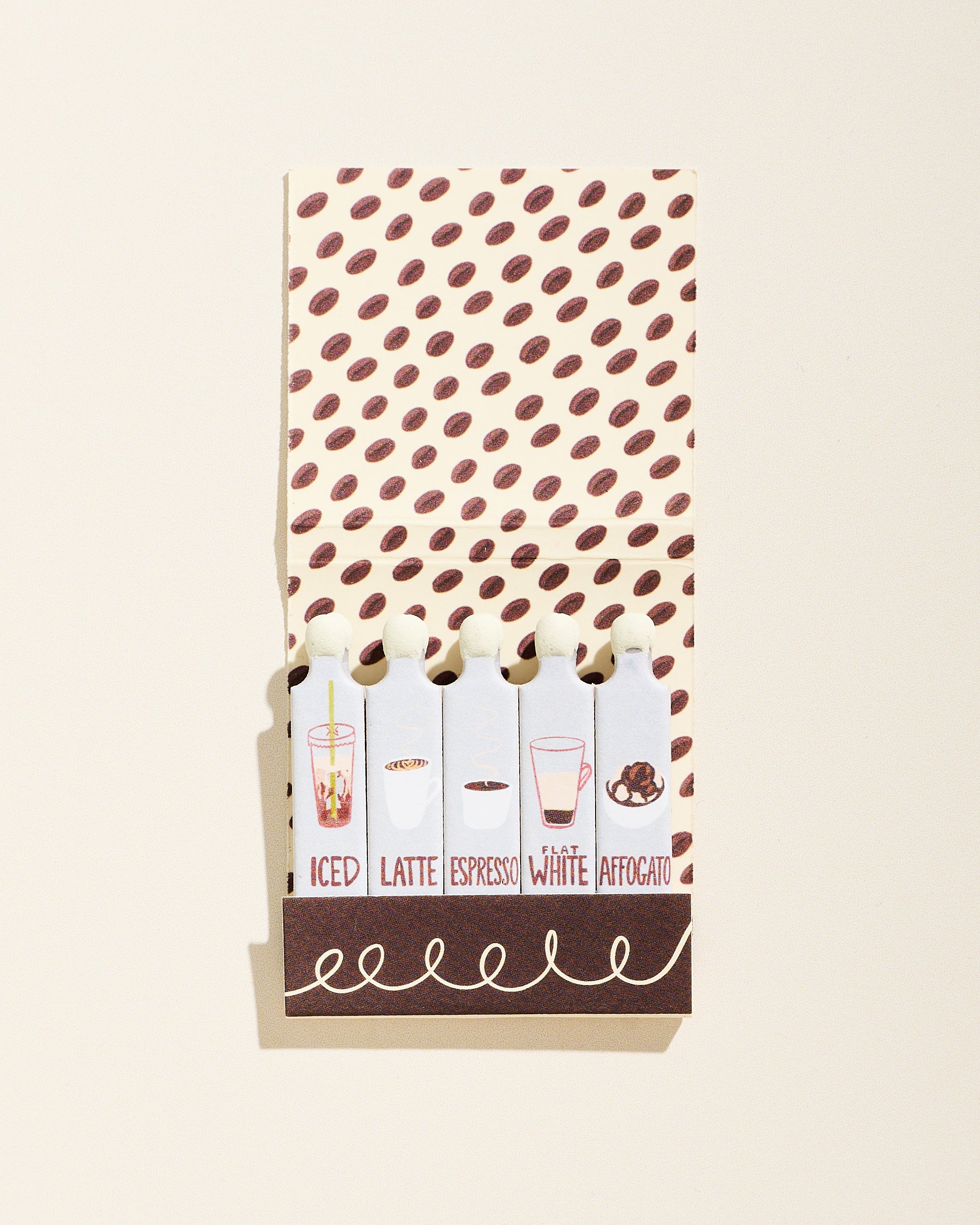 Coffee Printed 10 Stem Matchbook