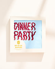 Wavy 'Dinner Party' illustrated cocktail paper beverage napkins, set of 20