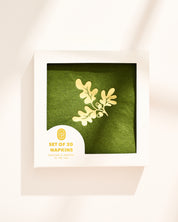 Oak leaf and acorn gold and green cocktail paper beverage napkins, set of 20