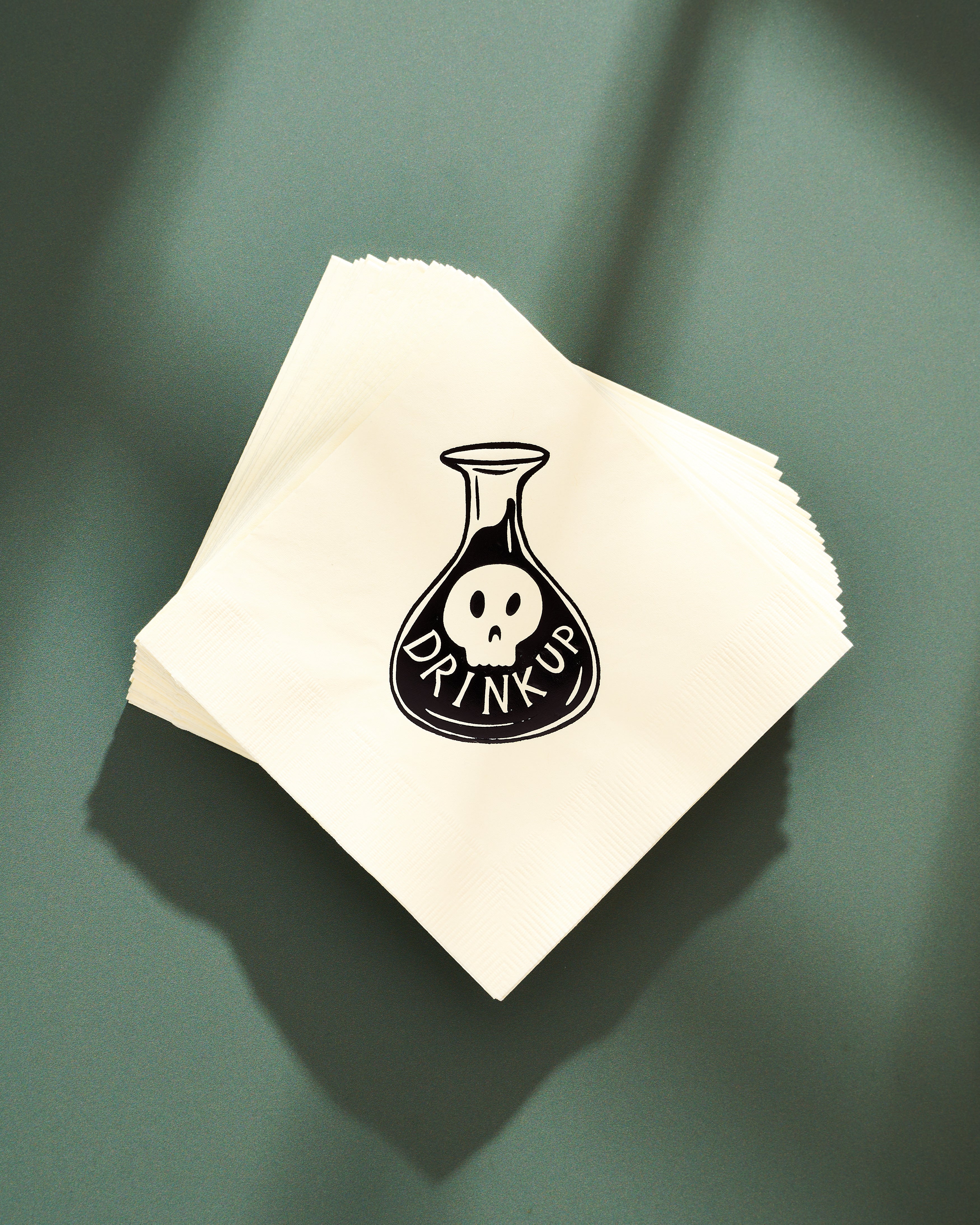 Potion-inspired illustrated cocktail paper beverage napkins, set of 20