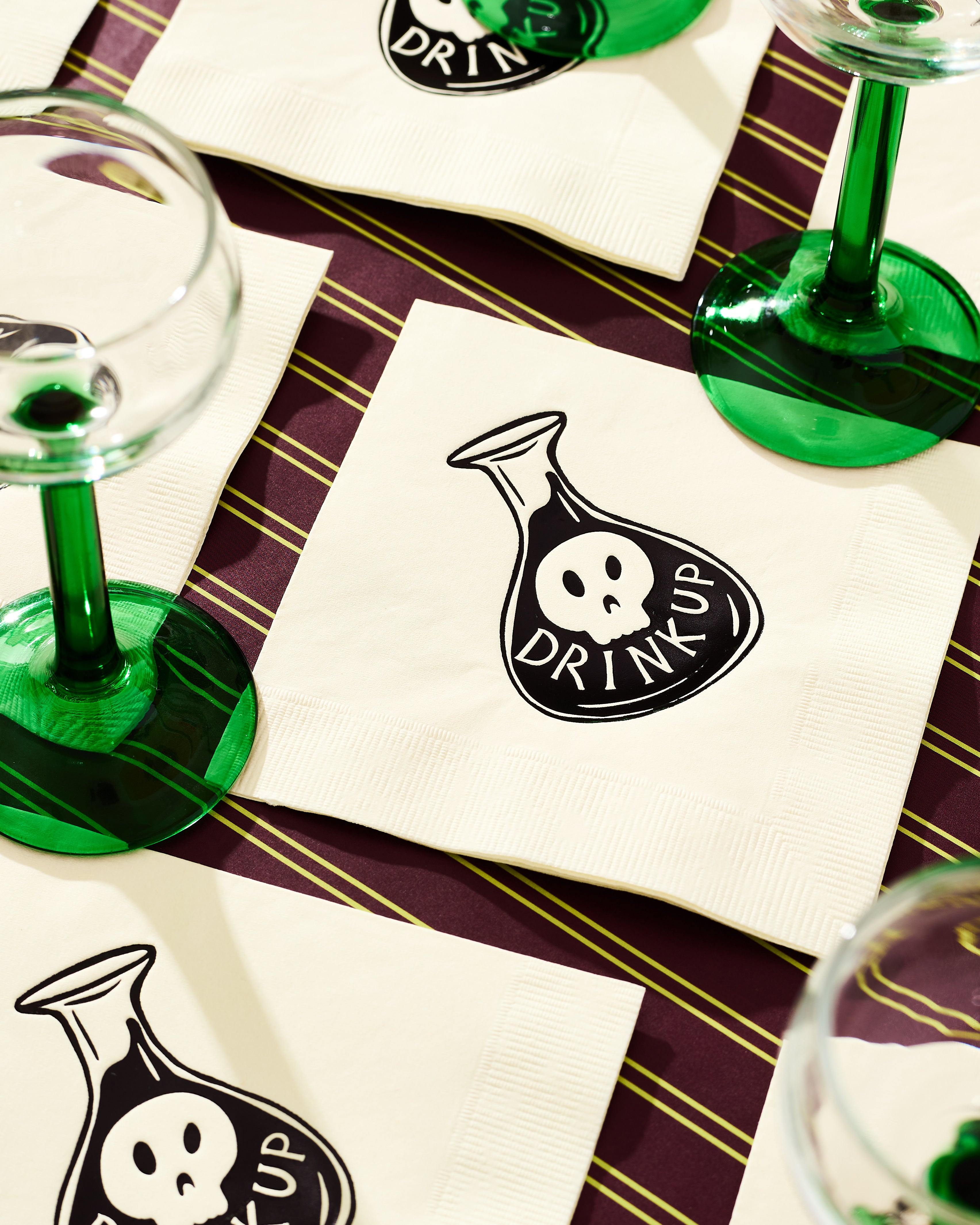 Potion-inspired illustrated cocktail paper beverage napkins, set of 20