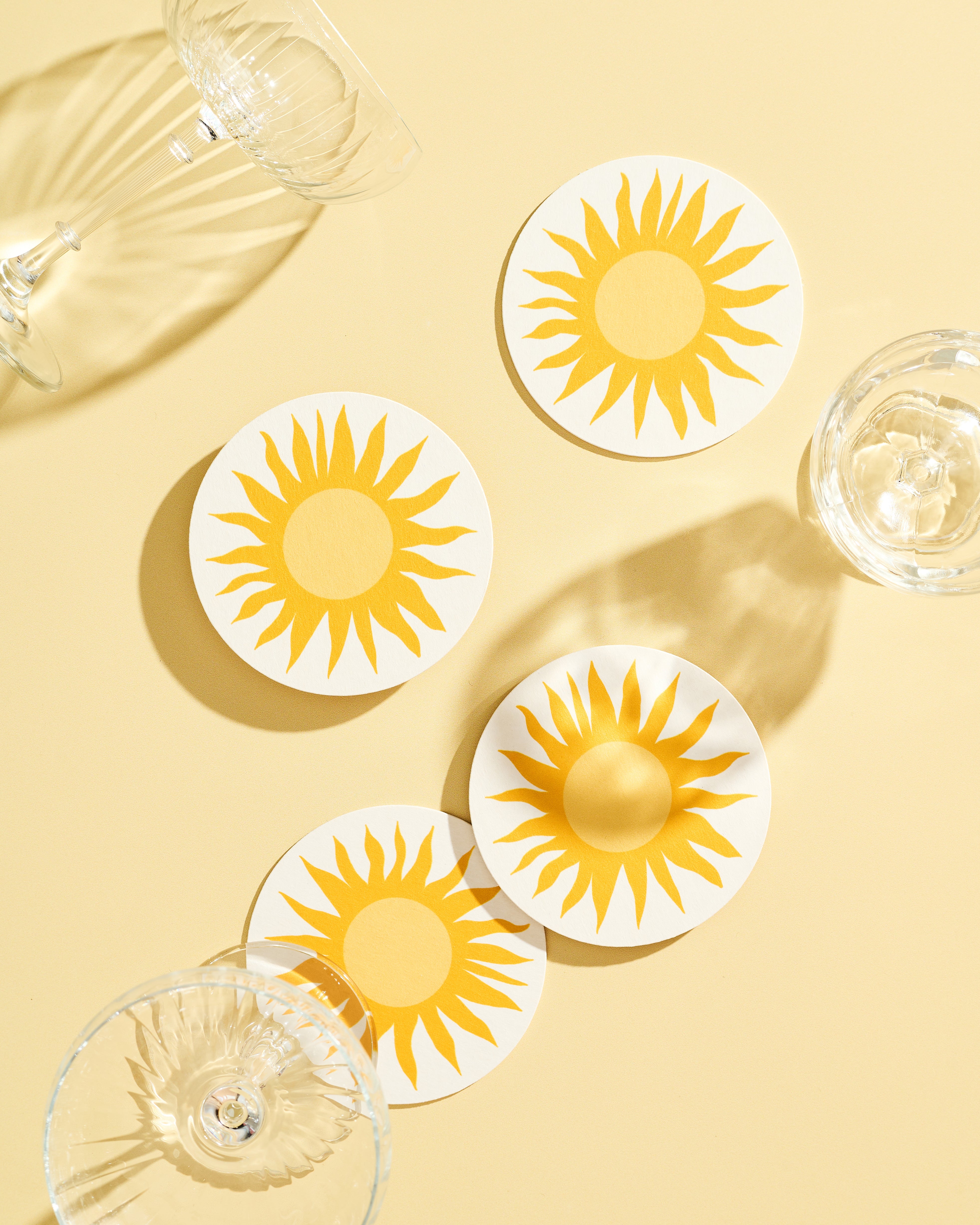 Golden Sun Coasters - Set of 4