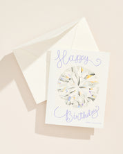 Illustrated April diamond gemstone birthday greeting card