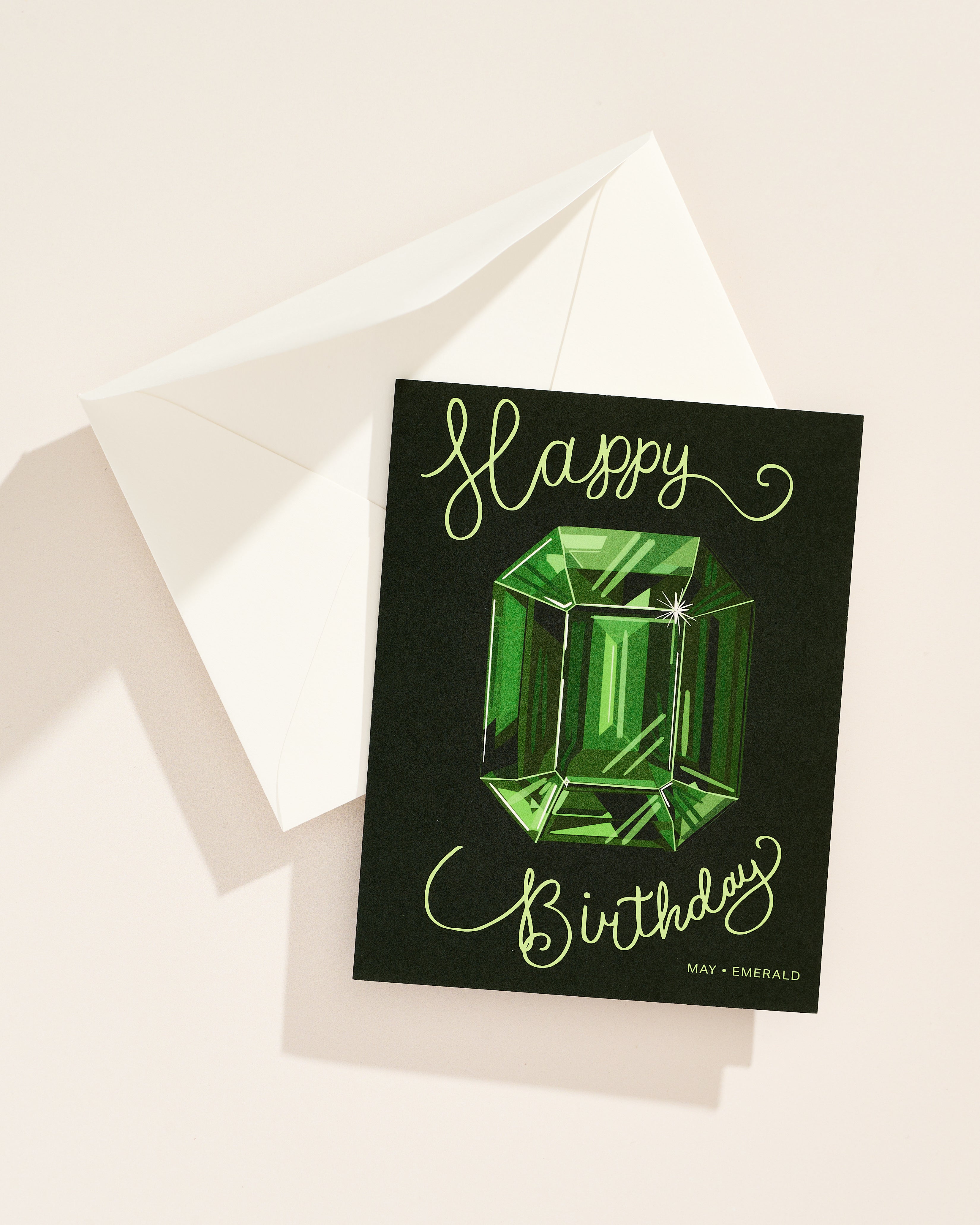 May Emerald Gemstone Birthday Greeting Card