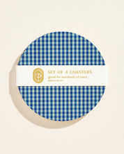 Blue Gingham Coasters - Set of 4