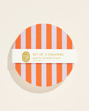 Ultra Violet and Orange Striped Coaster - Set of 4