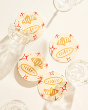 Oui Croissants Coasters - Set of Four