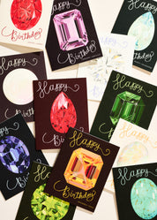 September Sapphire Gemstone Birthday Greeting Card
