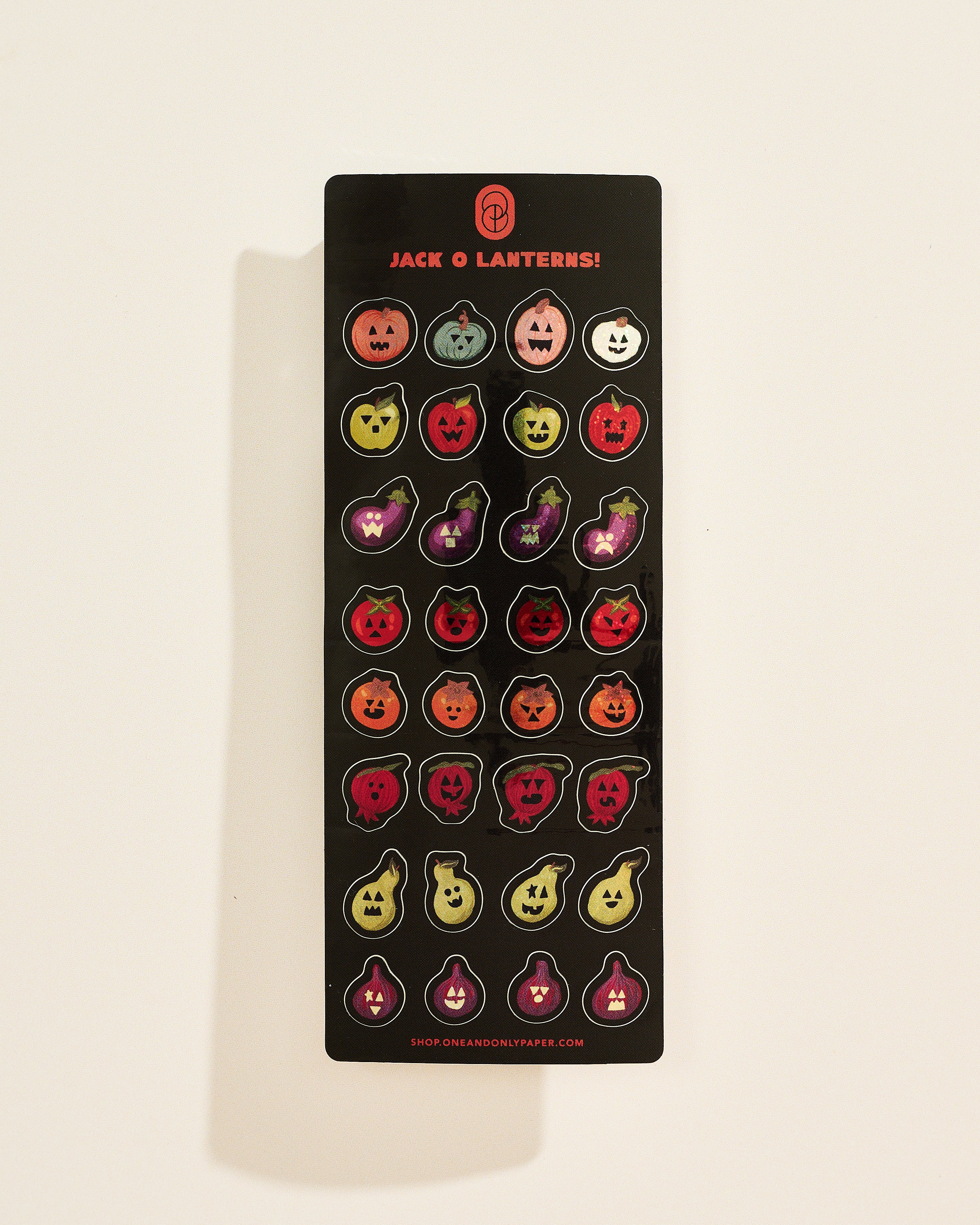 Glitter Jack-O-Lantern Sticker Sheet