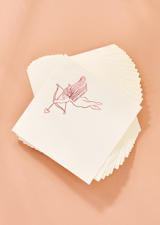 Cupid Cocktail Paper Beverage Napkin - Set of 20