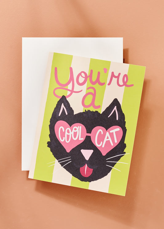 Cool Cat A2 Folded Greeting Card - Single