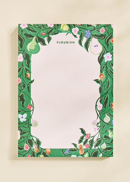 Flourish Blooming Fruits Illustrated Notepad | 50 Sheets